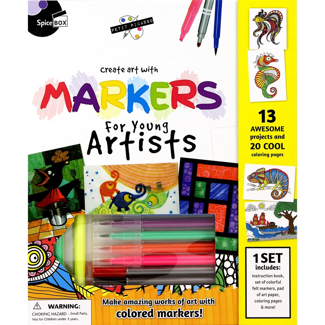 SpiceBox Petit Picasso Markers for Young Artists Kit-Assorted Colors